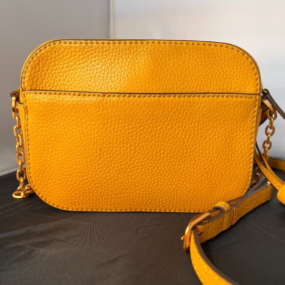 TORY BURCH McGraw Camera Bag Leather Crossbody Daylily Gold Yellow - Picture 2 of 7